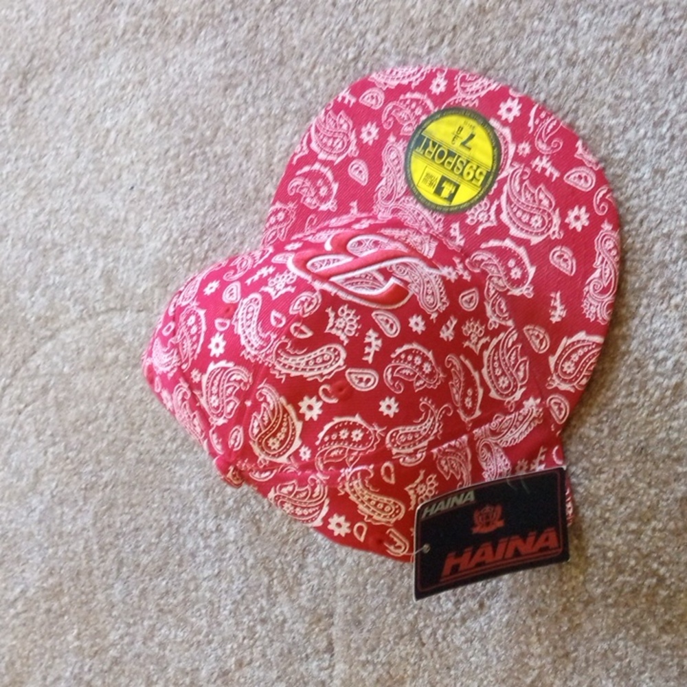 Red paisley 59 sport hat (size7 3/8)